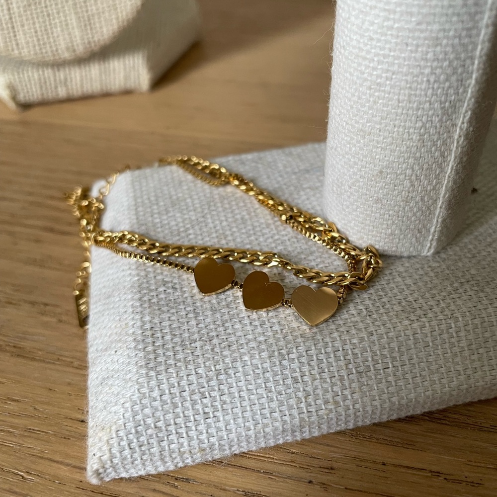 Layered Heart Bracelet